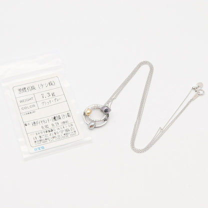 ジュエリー Au750ダイヤモンド南洋ケシパールネックレス