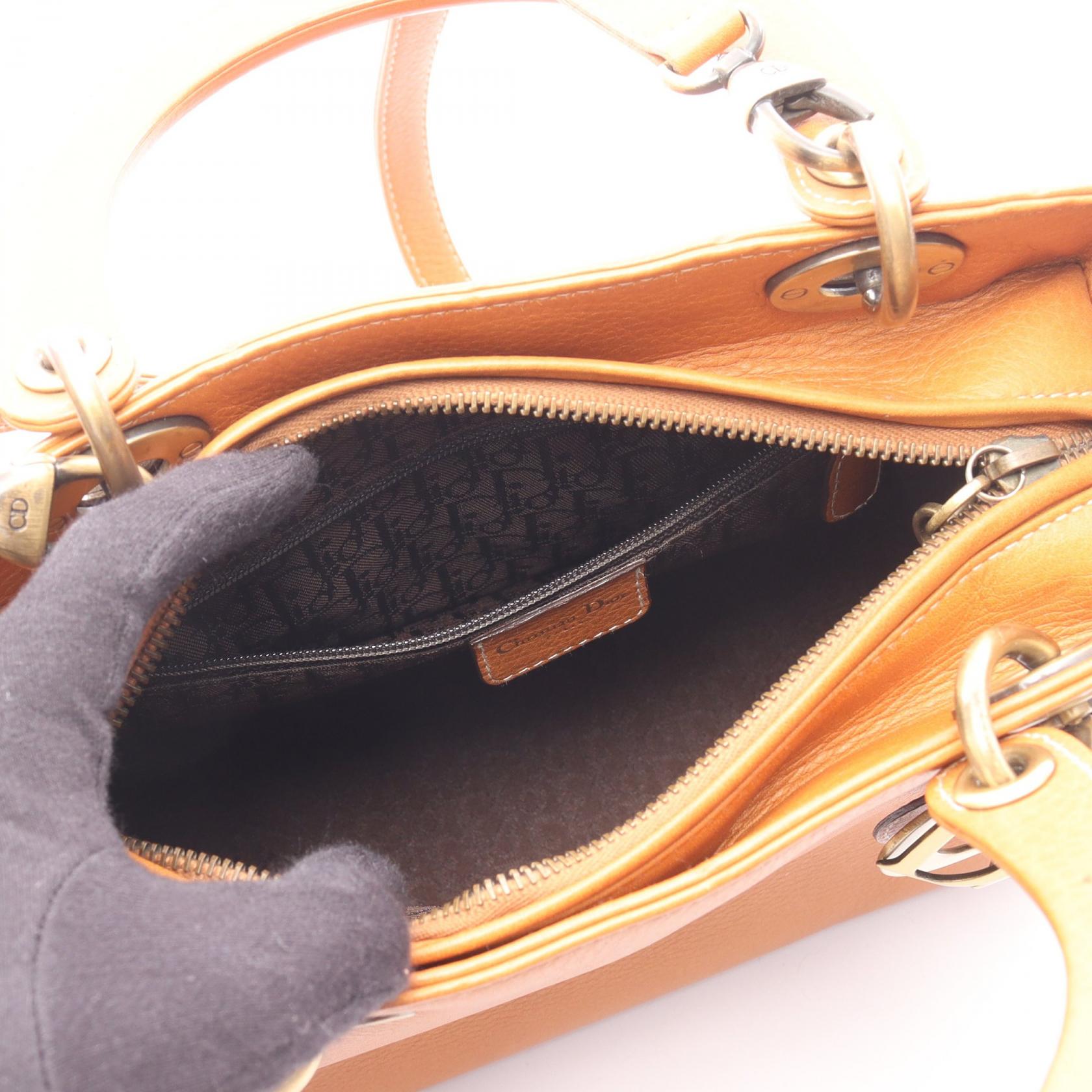 ディオール LADY DIOR レザー ハンドバッグ