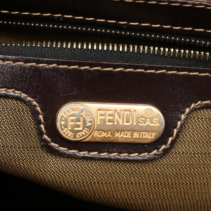 フェンディ ズッカ キャンバス レザー トートバッグ