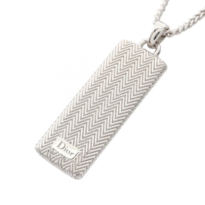 ディオール Guilloche Plate Pendant Necklace ステンレススチール ネックレス