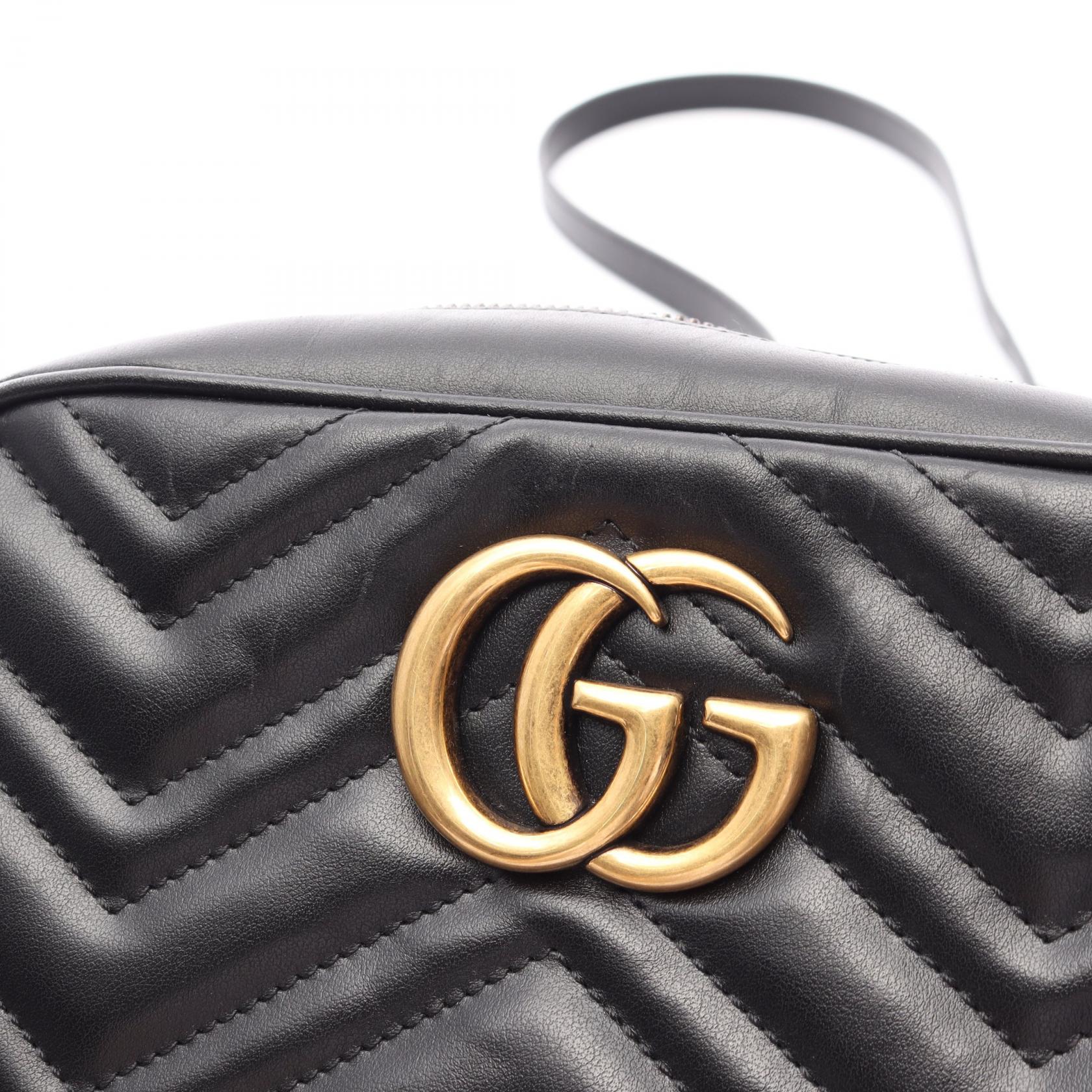 グッチ GGマーモント レザーショルダーバッグ