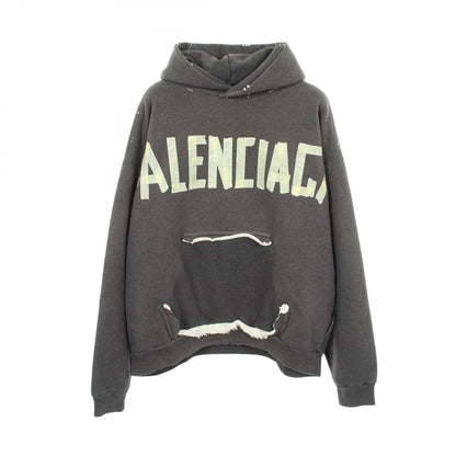 バレンシアガ TAPE TYPE RIPPED POCKET HOODIE コットンパーカー