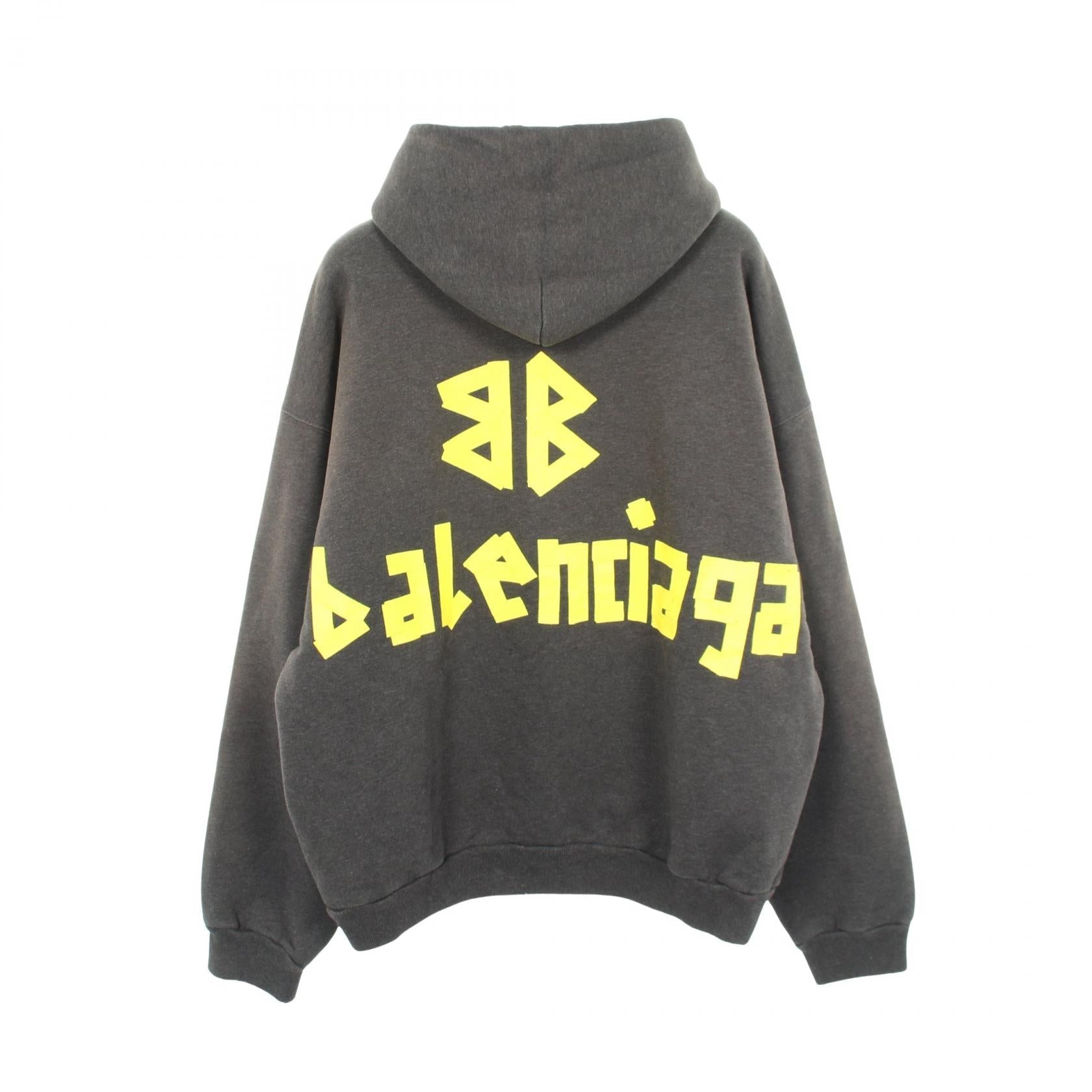 バレンシアガ TAPE TYPE RIPPED POCKET HOODIE コットンパーカー
