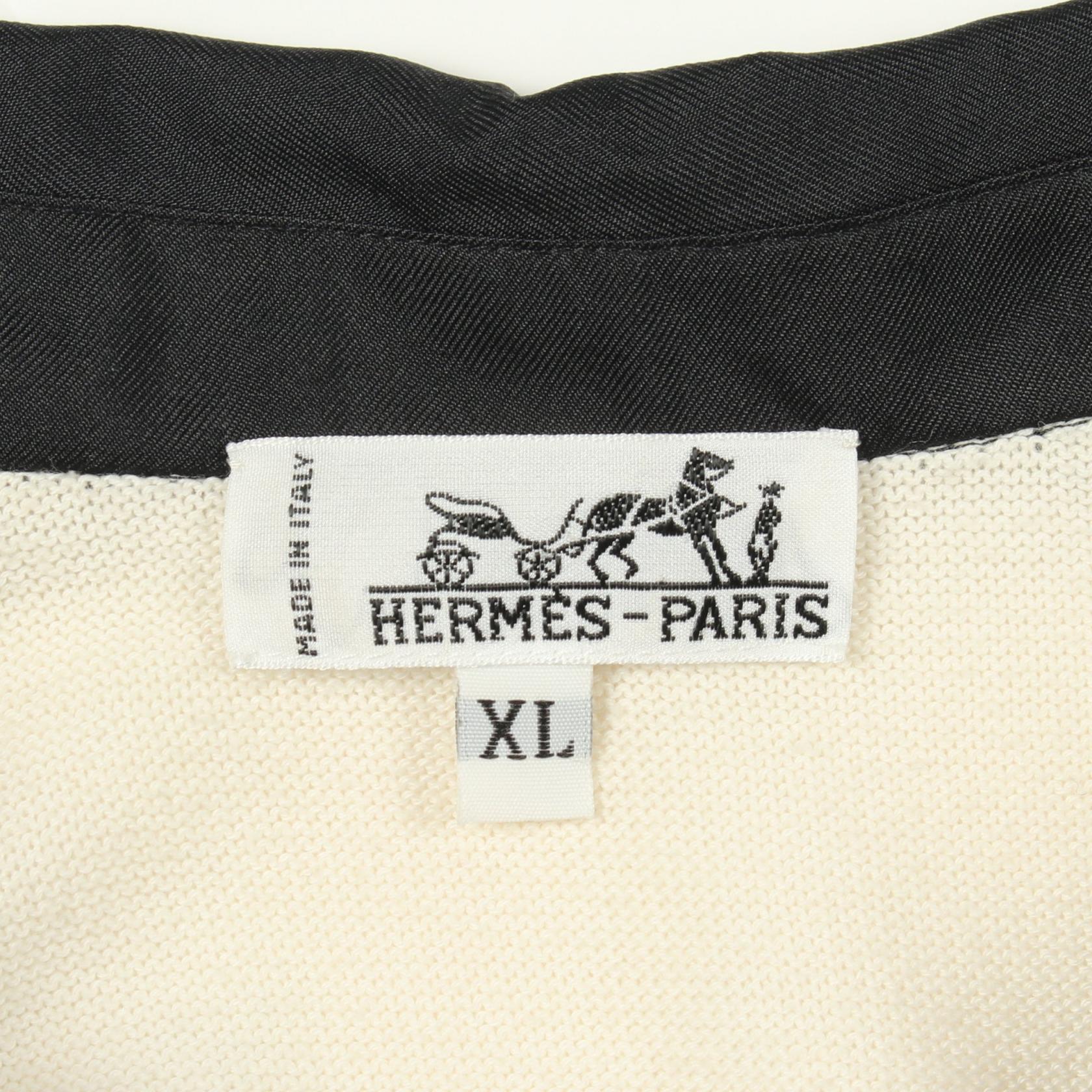 エルメス BRIDES de GALA シルク コットン ポロシャツ XL