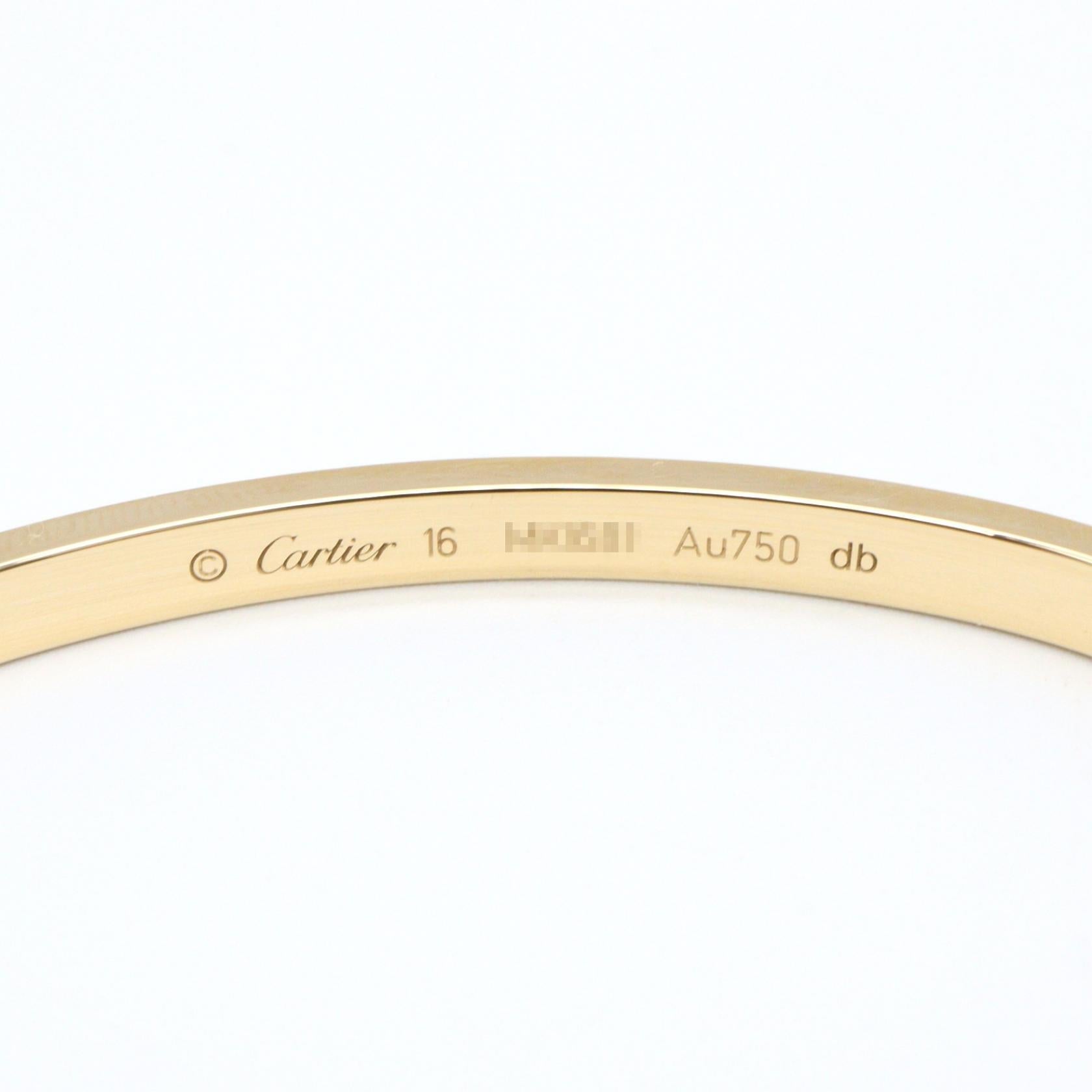 カルティエ ラブブレス Au750 ブレスレット 16号