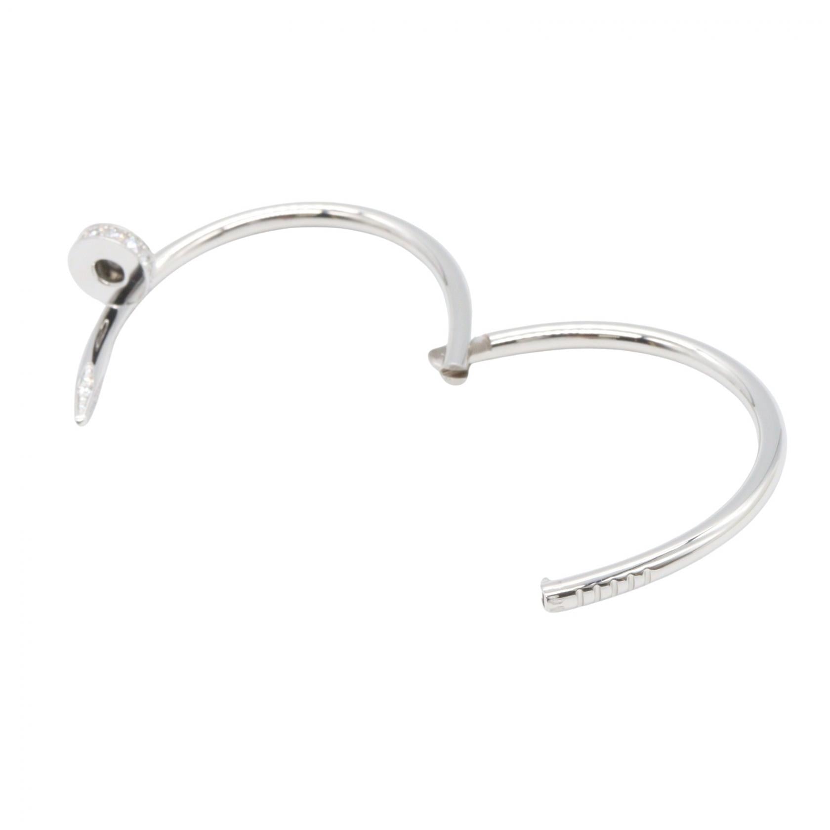 カルティエ ジュストアンクル K18WG ダイヤ ブレスレット 15号
