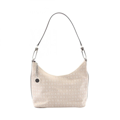 ブルガリ ロゴマニア キャンバス レザー ショルダーバッグ