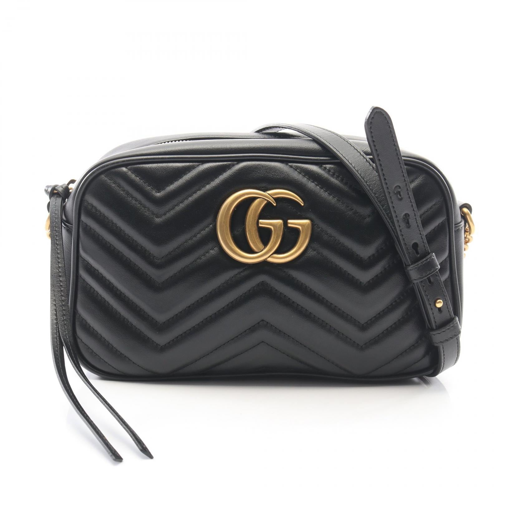 グッチ GGマーモント レザーショルダーバッグ