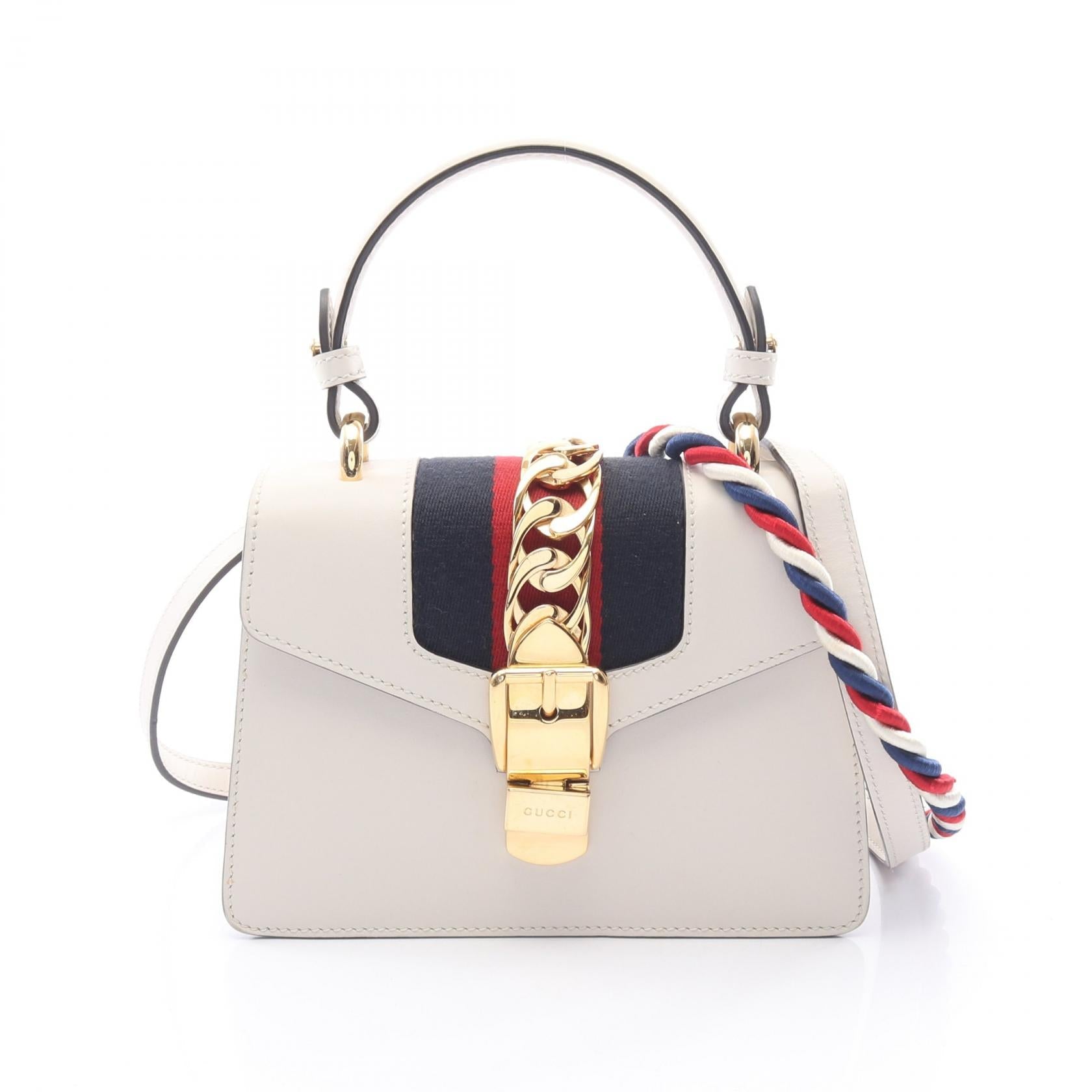 グッチ シルヴィ レザー2wayハンドバッグ