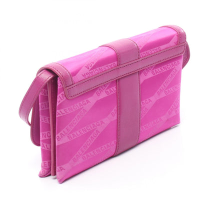 バレンシアガ MONOGRAM SHIFT WALLET ON STRAP キャンバス レザー ショルダーバッグ