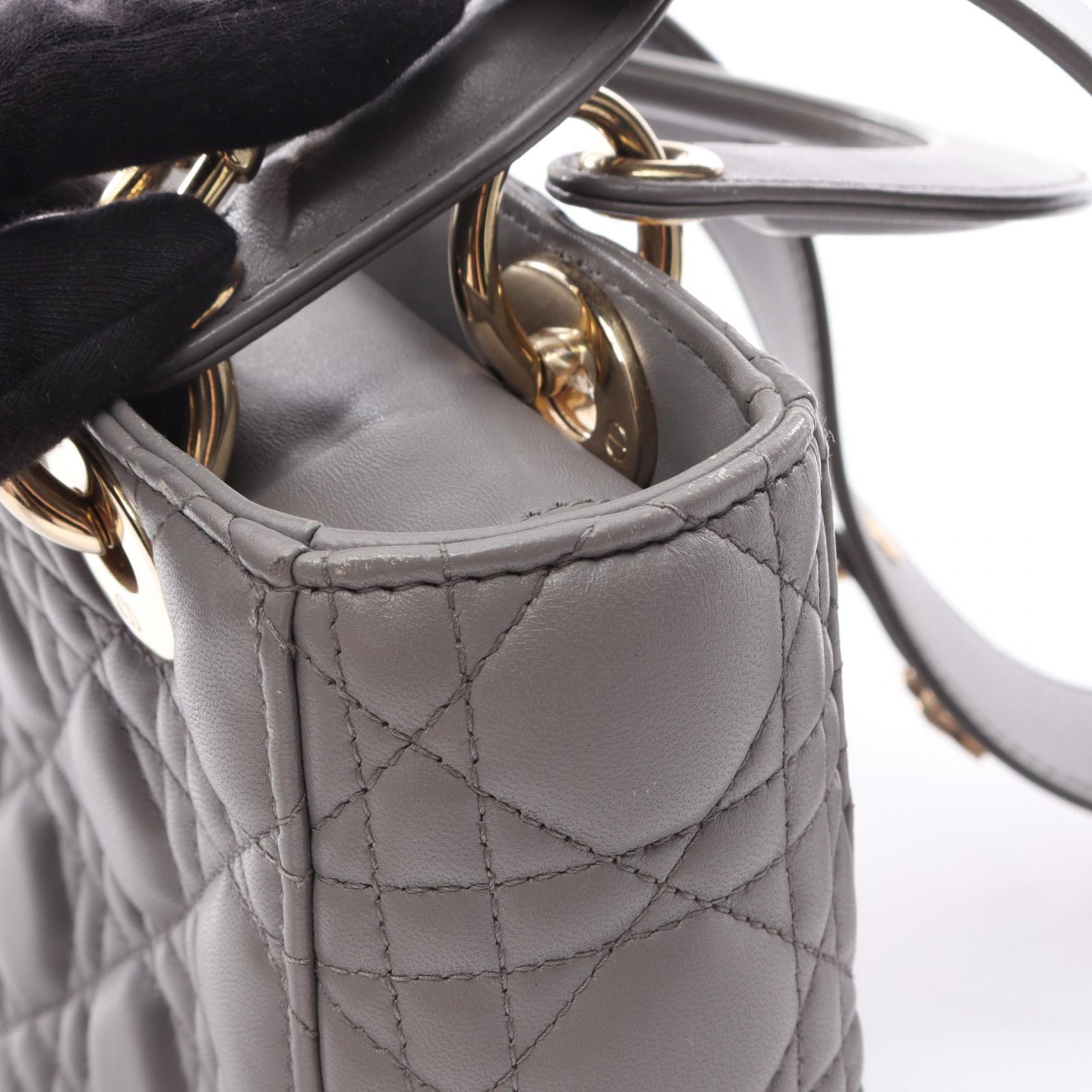 ディオール LADY DIOR MY ABCDIOR レザーハンドバッグ