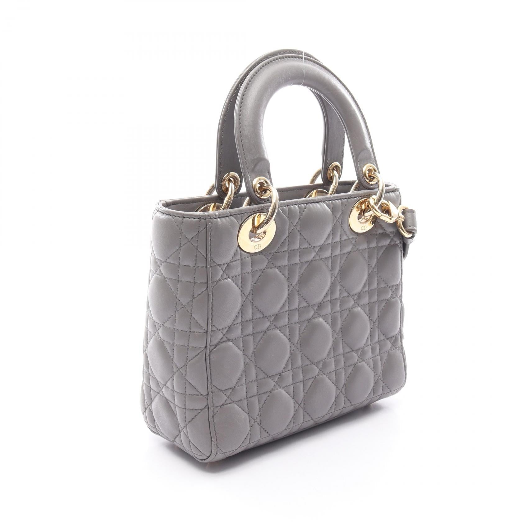 ディオール LADY DIOR MY ABCDIOR レザーハンドバッグ