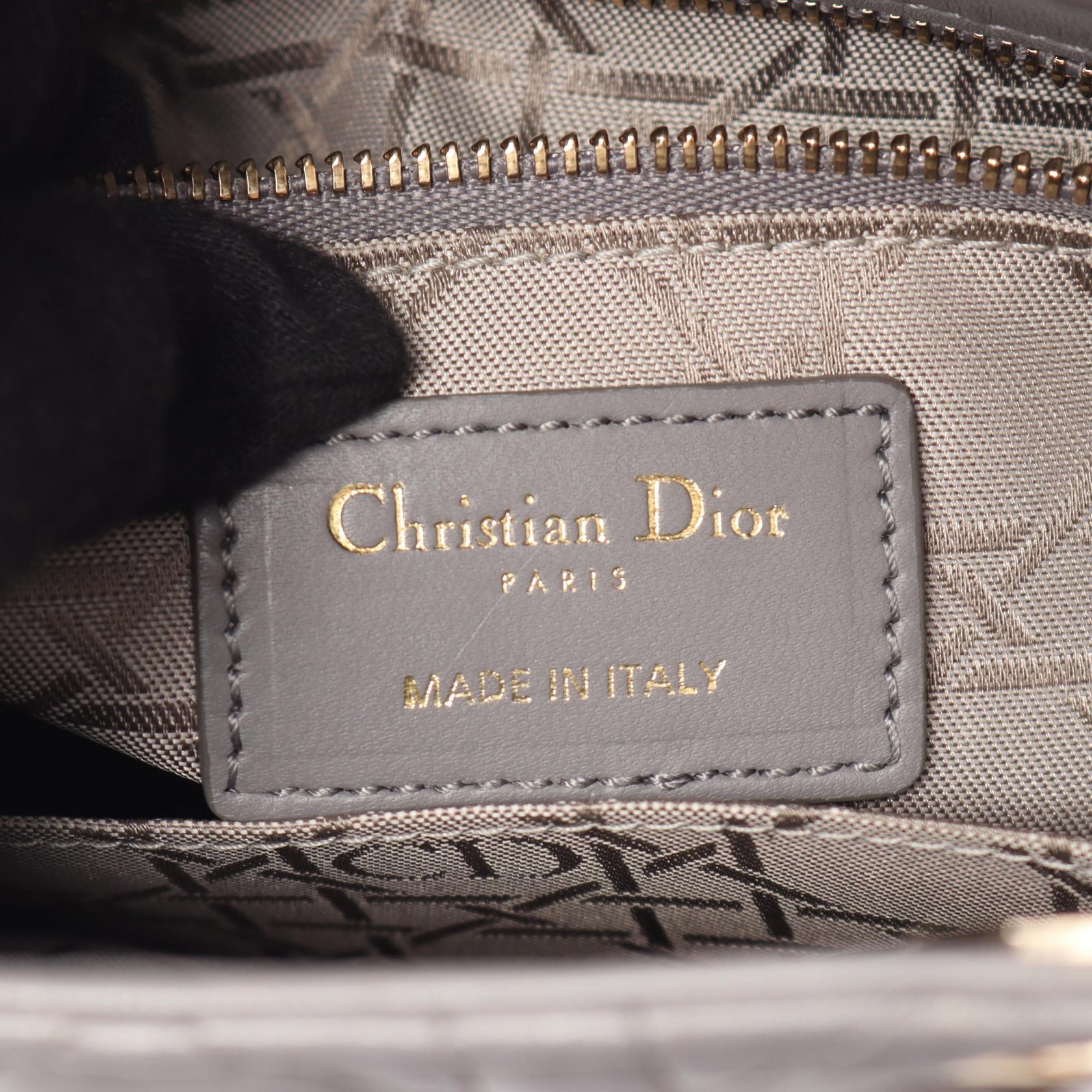 ディオール LADY DIOR MY ABCDIOR レザーハンドバッグ