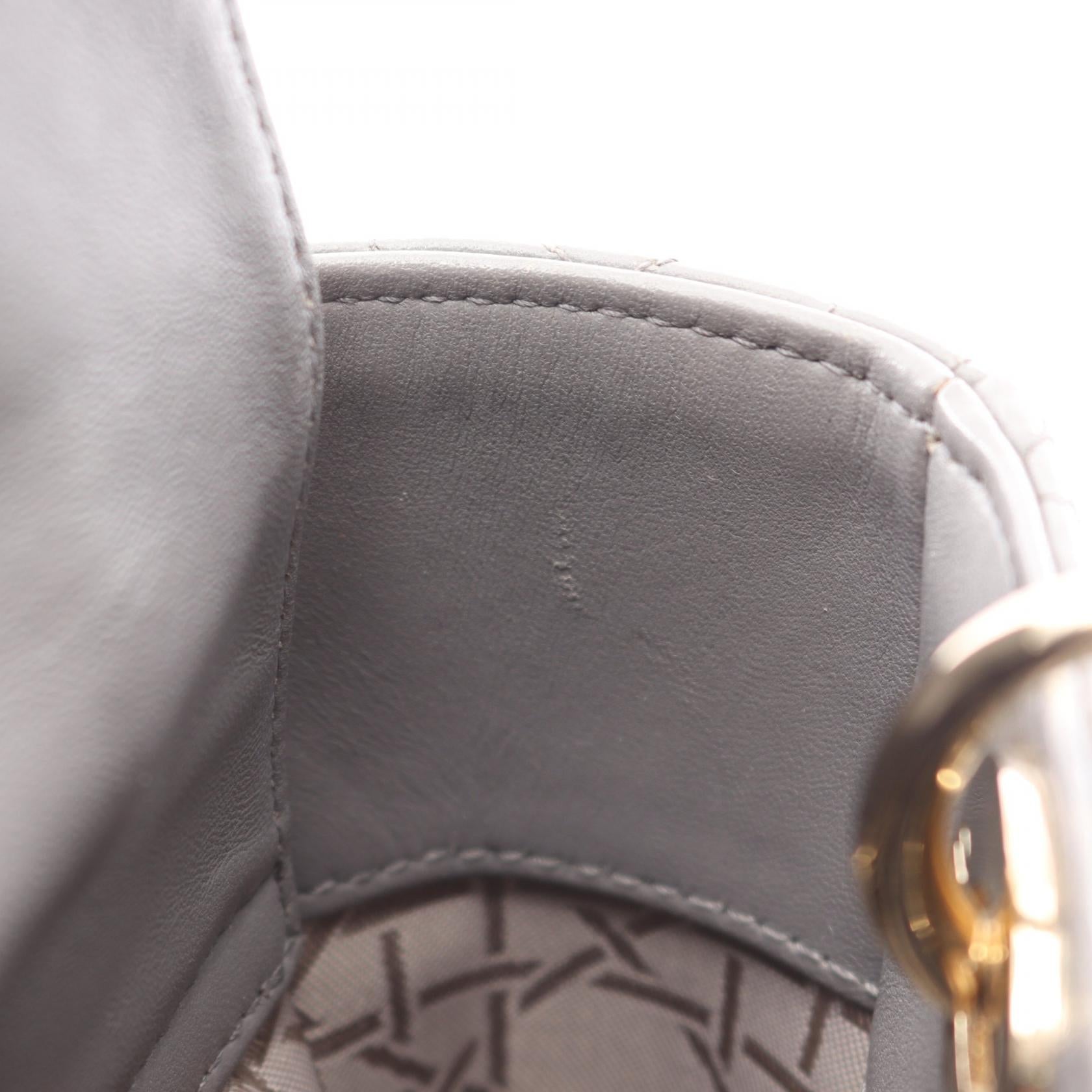 ディオール LADY DIOR MY ABCDIOR レザーハンドバッグ