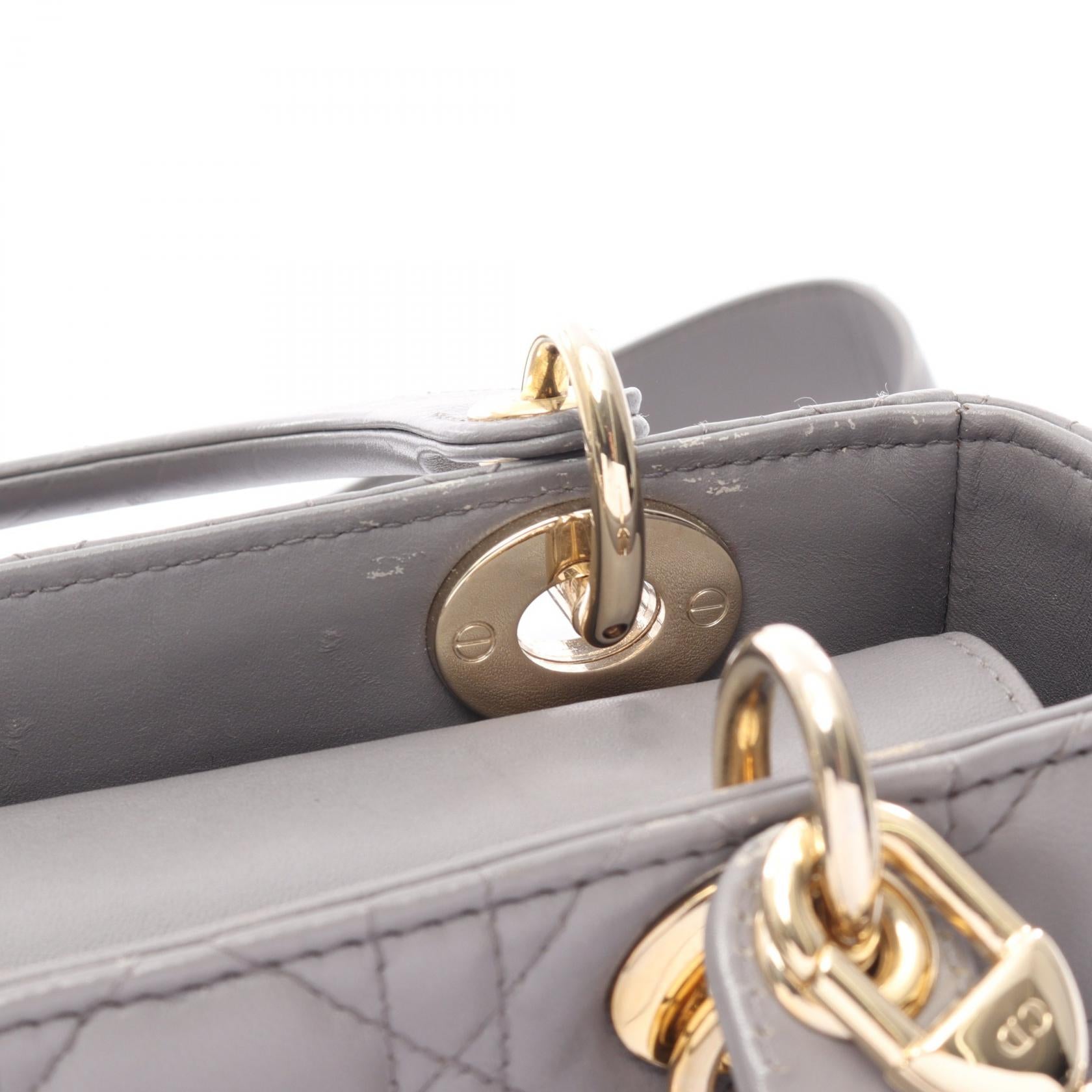 ディオール LADY DIOR MY ABCDIOR レザーハンドバッグ