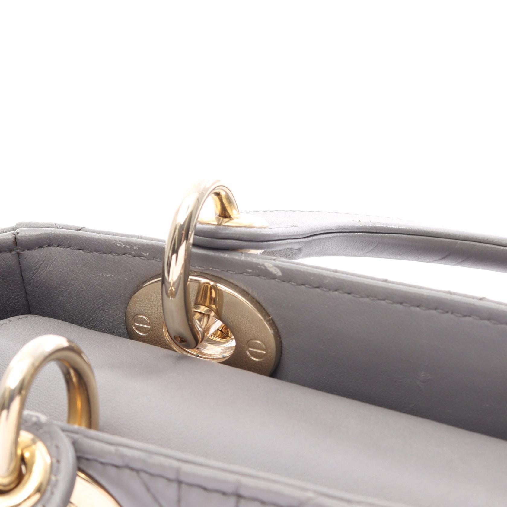 ディオール LADY DIOR MY ABCDIOR レザーハンドバッグ