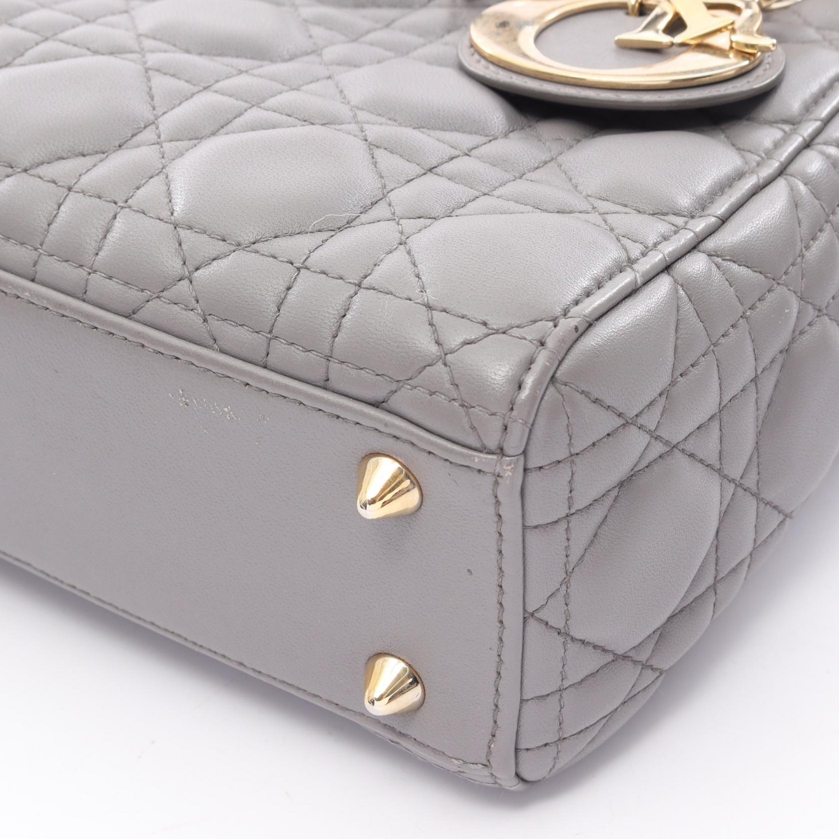 ディオール LADY DIOR MY ABCDIOR レザーハンドバッグ