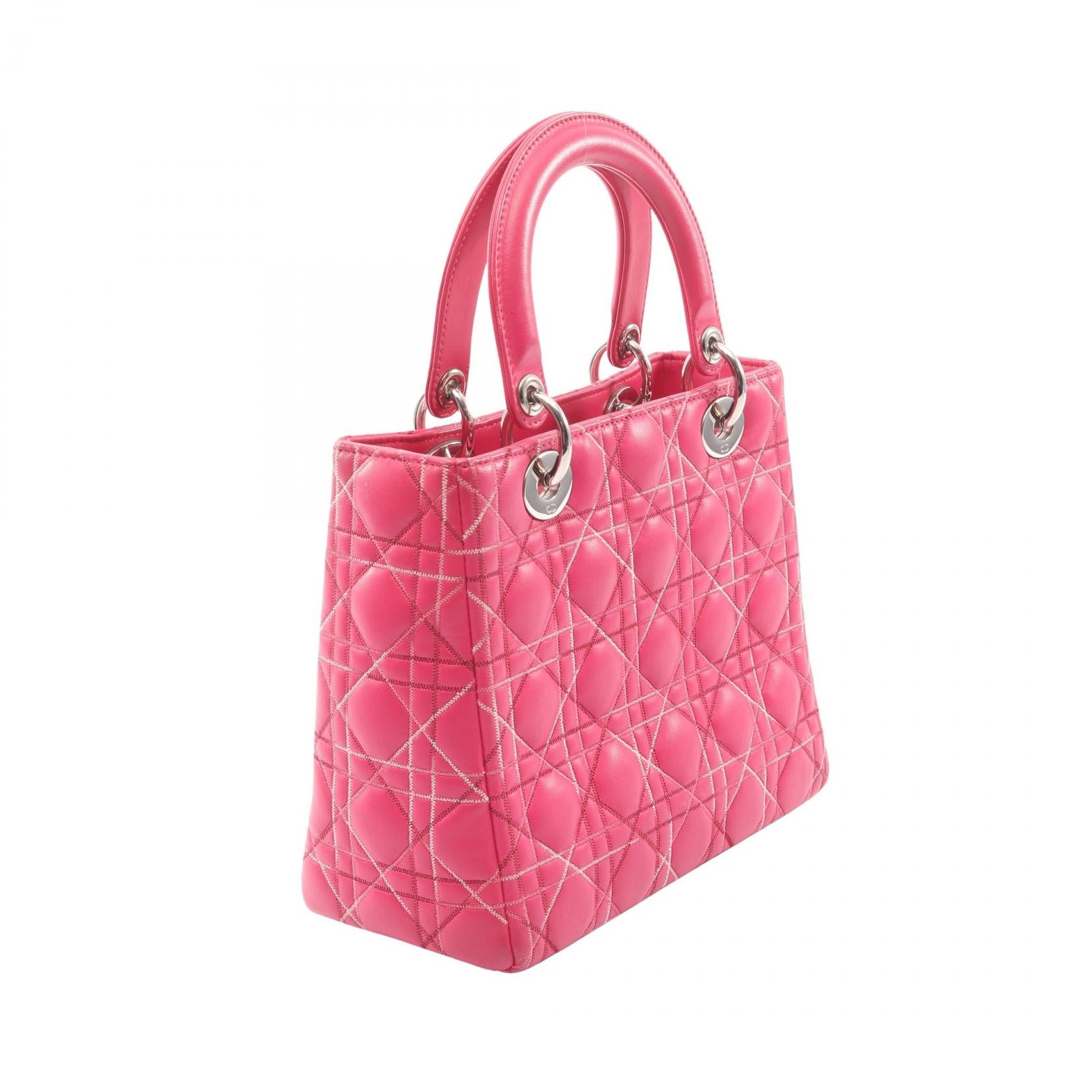 ディオール LADY DIOR レザー2wayハンドバッグ