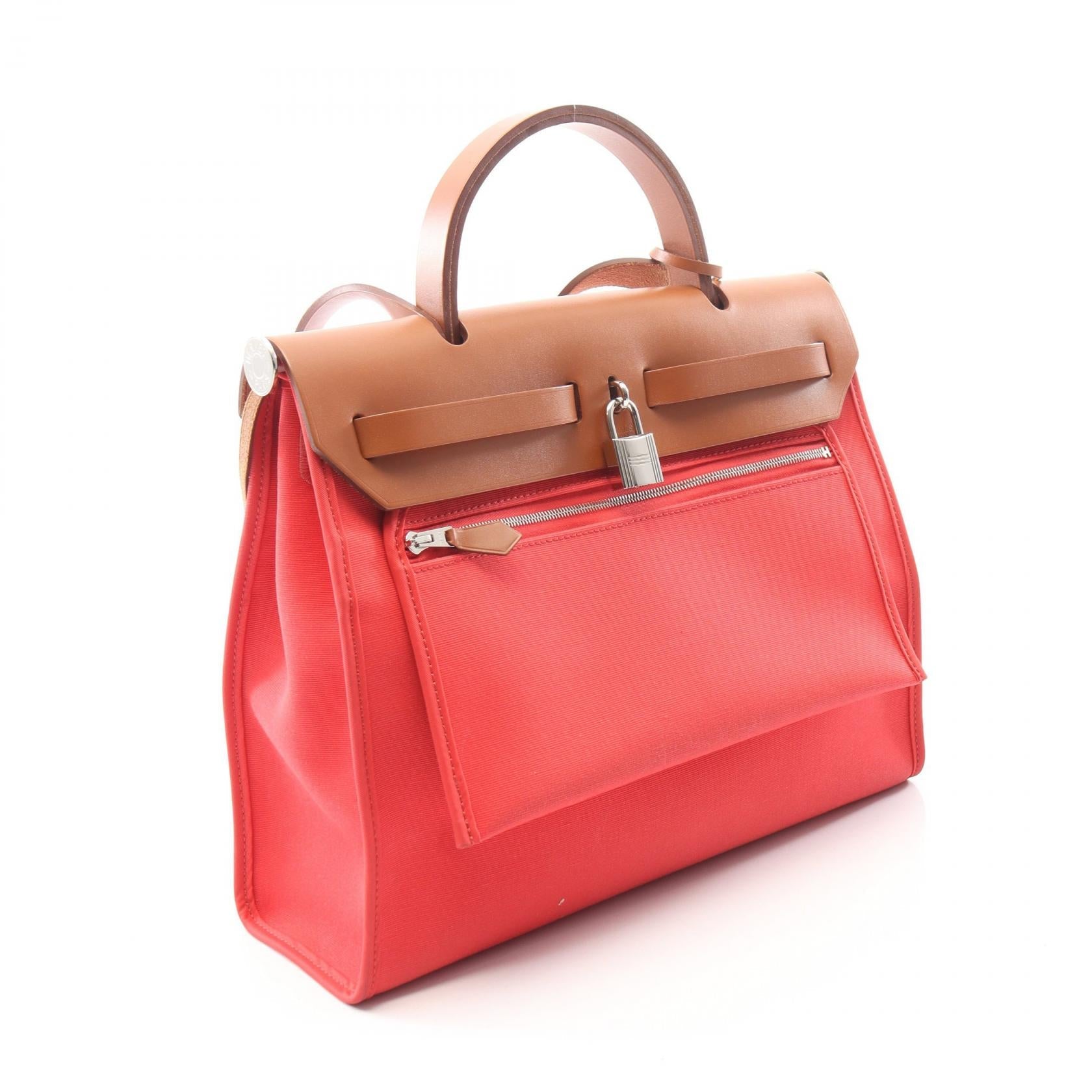 エルメス エールバッグジップPM トワルオフィシェ ヴァッシュハンター ハンドバッグ