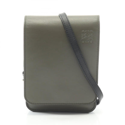 ロエベ GUSSET FLAT CROSSBODY レザーショルダーバッグ