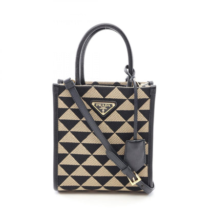 プラダ TRIANGOLO JACQUARD サフィアーノレザー 2wayハンドバッグ