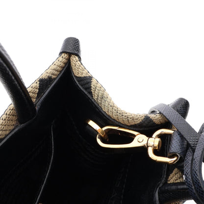 プラダ TRIANGOLO JACQUARD サフィアーノレザー 2wayハンドバッグ