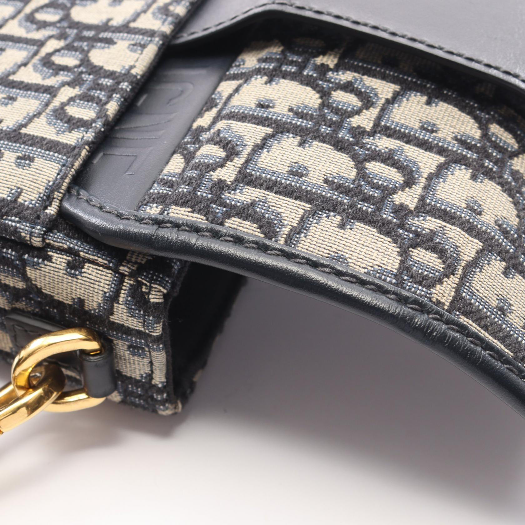 ディオール 30 MONTAIGNE オブリーク キャンバス レザー ショルダーバッグ