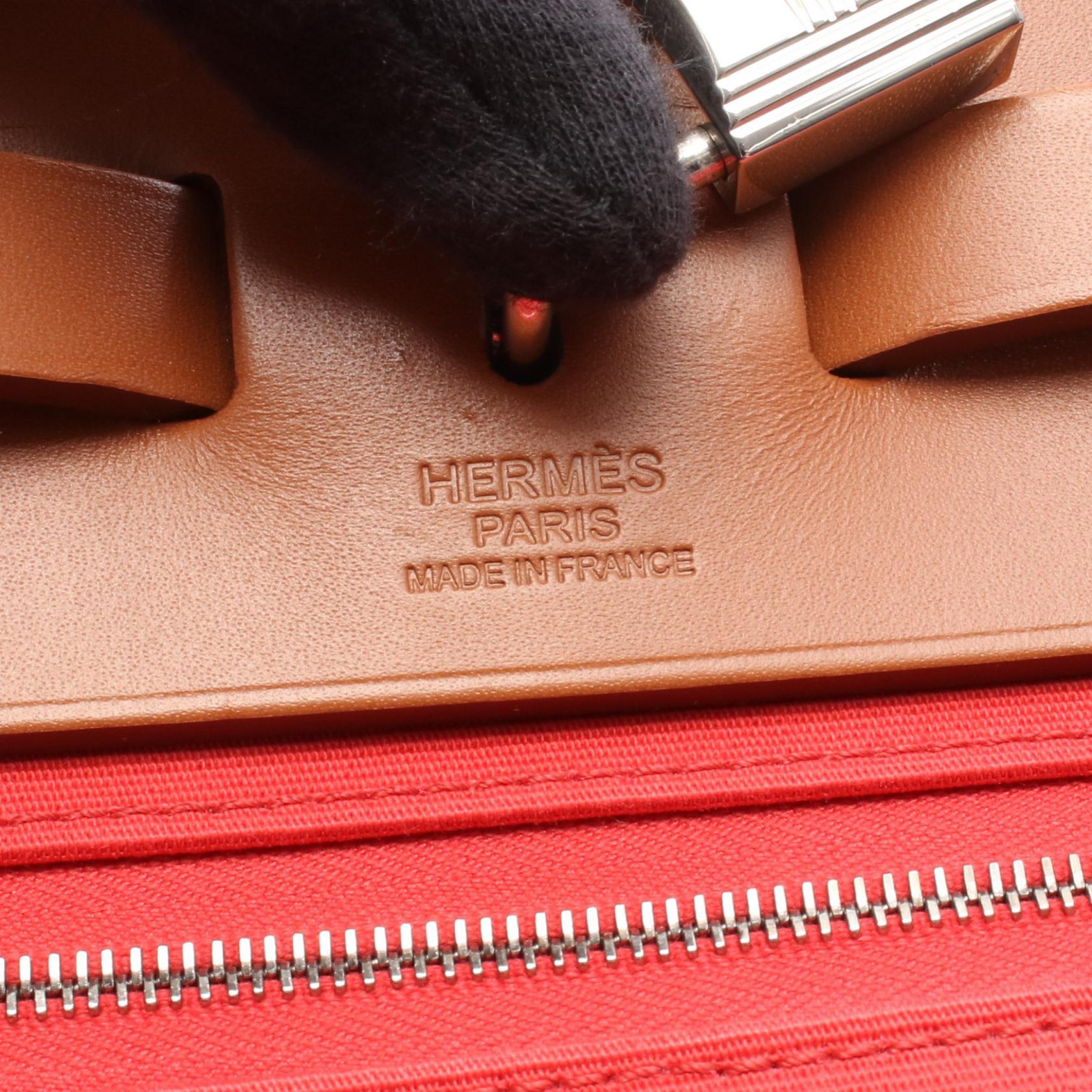 エルメス エールバッグジップPM トワルオフィシェ ヴァッシュハンター ハンドバッグ