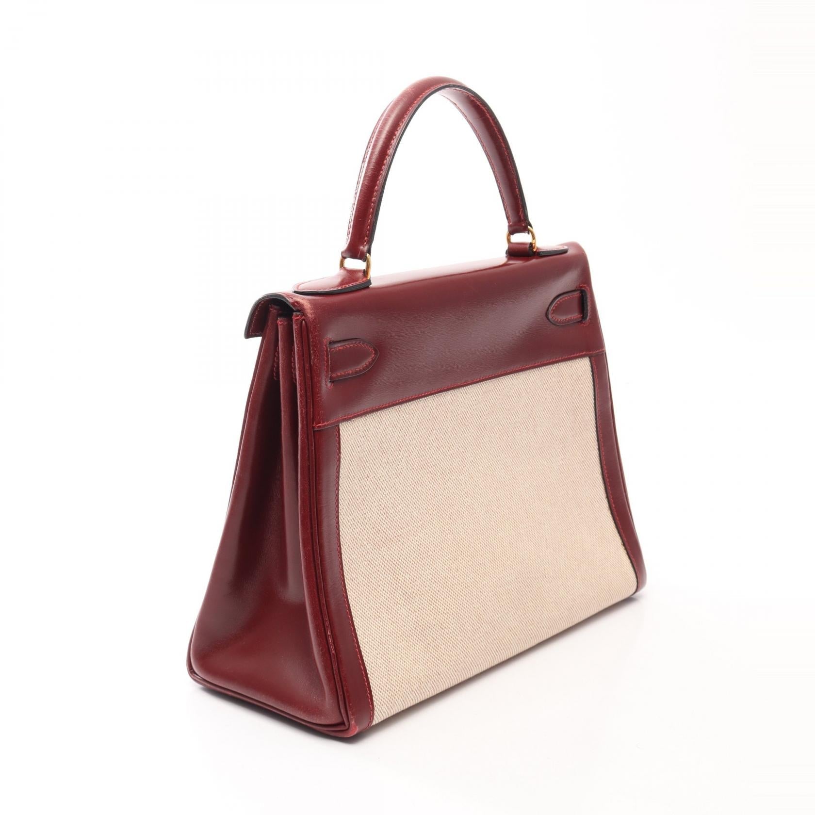 エルメス ケリー28 トワルアッシュ ボックスカーフ