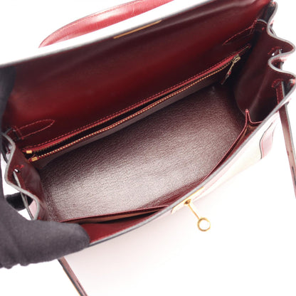 エルメス ケリー28 トワルアッシュ ボックスカーフ