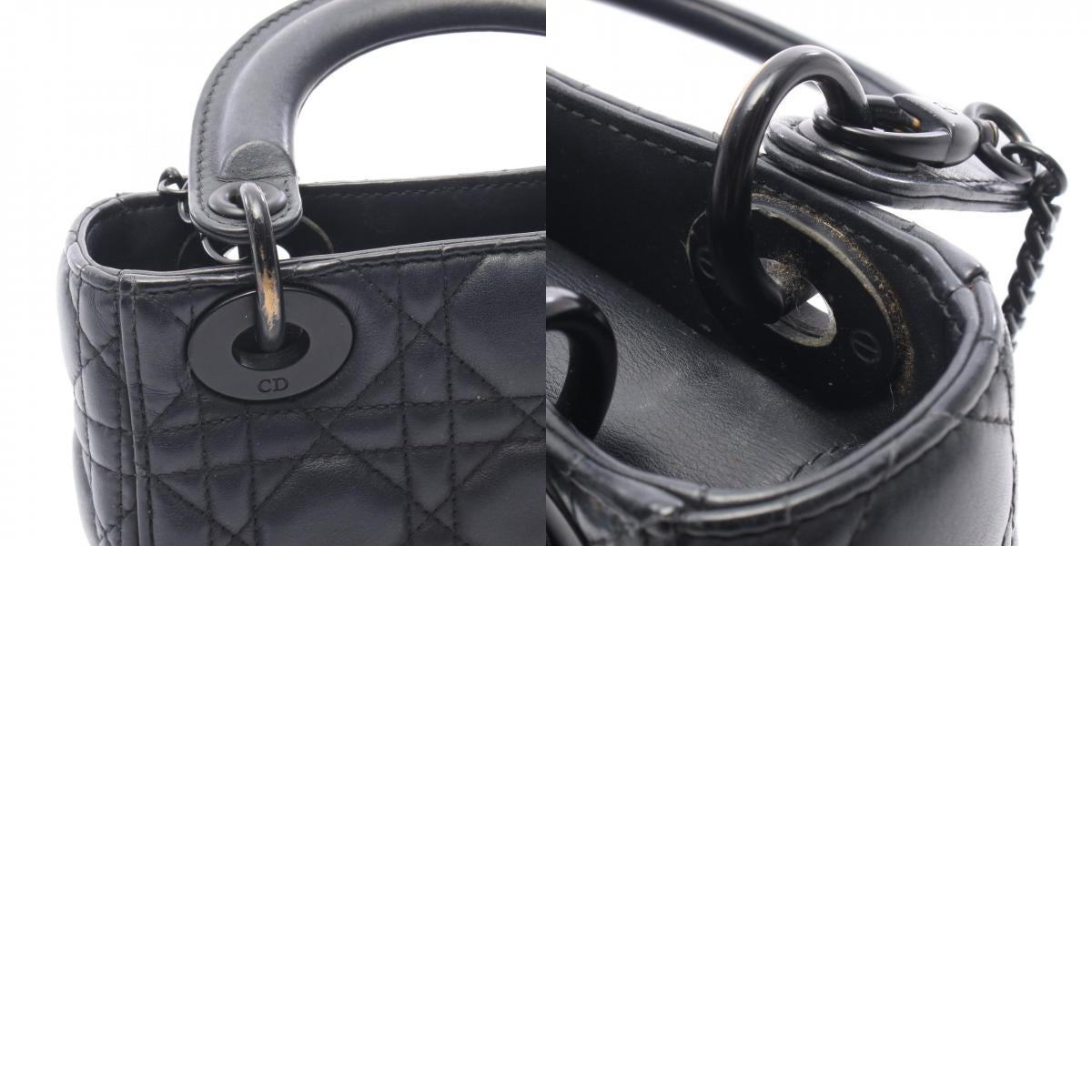 クリスチャンディオール LADY DIOR レザー ミニハンドバッグ