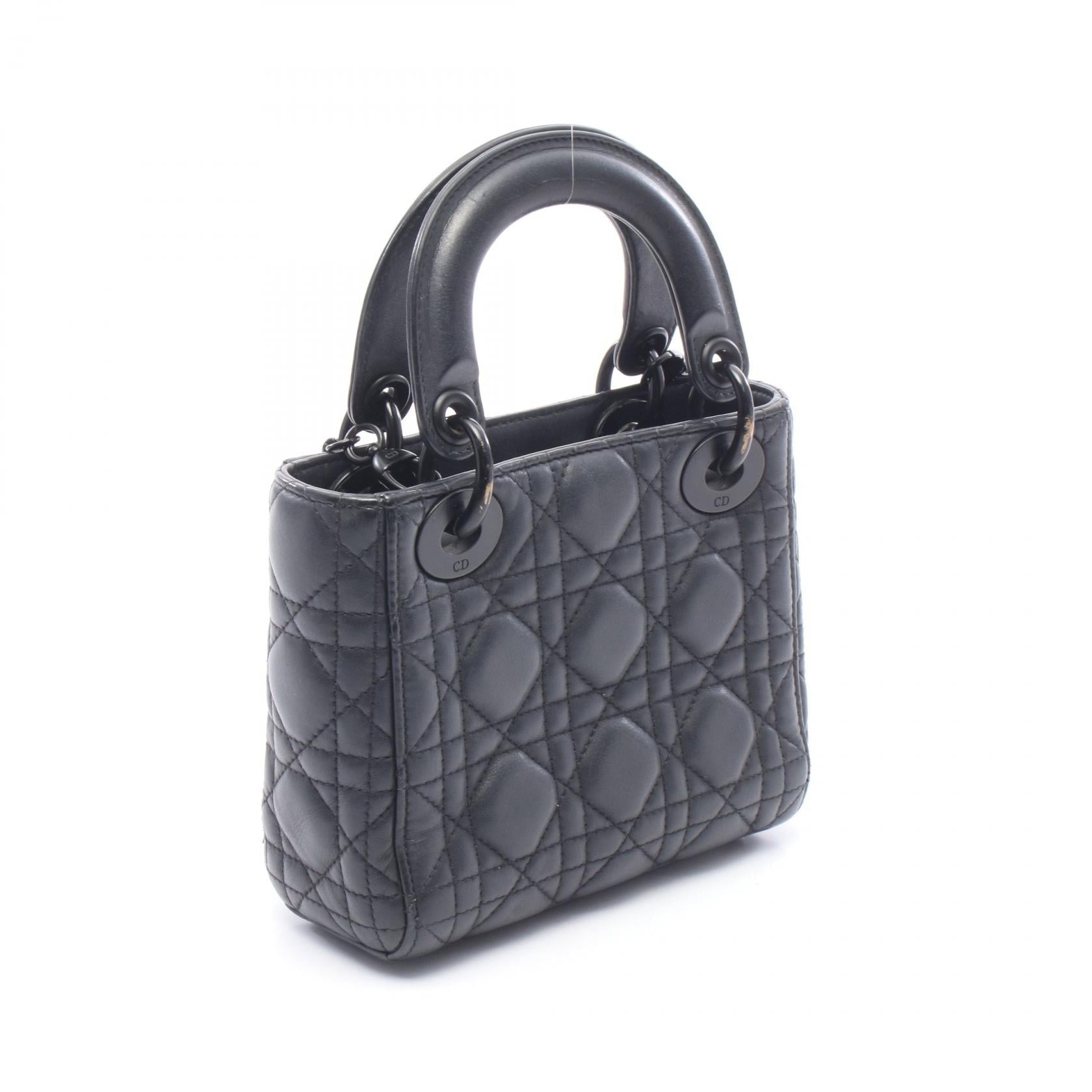 クリスチャンディオール LADY DIOR レザー ミニハンドバッグ