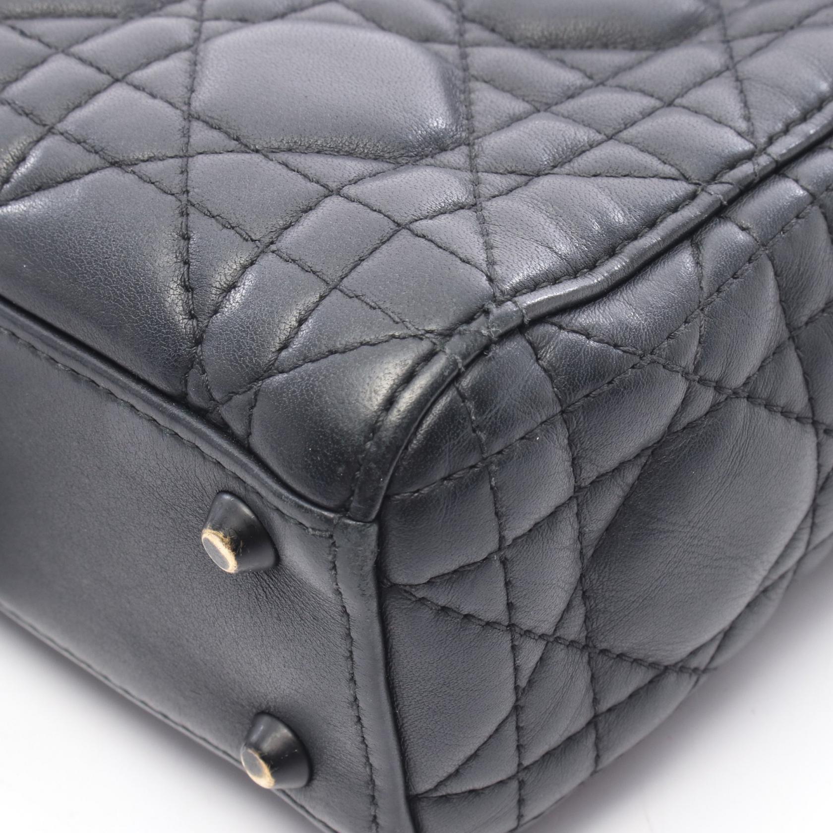 クリスチャンディオール LADY DIOR レザー ミニハンドバッグ