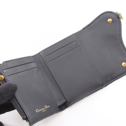 ディオール Saddle Lotus キャンバス三つ折り財布
