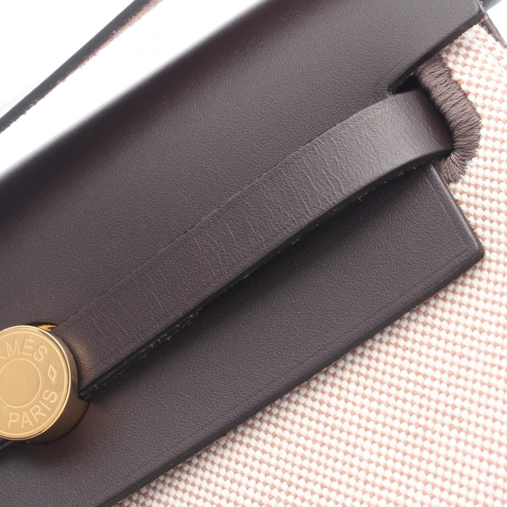 エルメス エールバッグジップミニ ヴァッシュハンター トワルアッシュ ショルダーバッグ