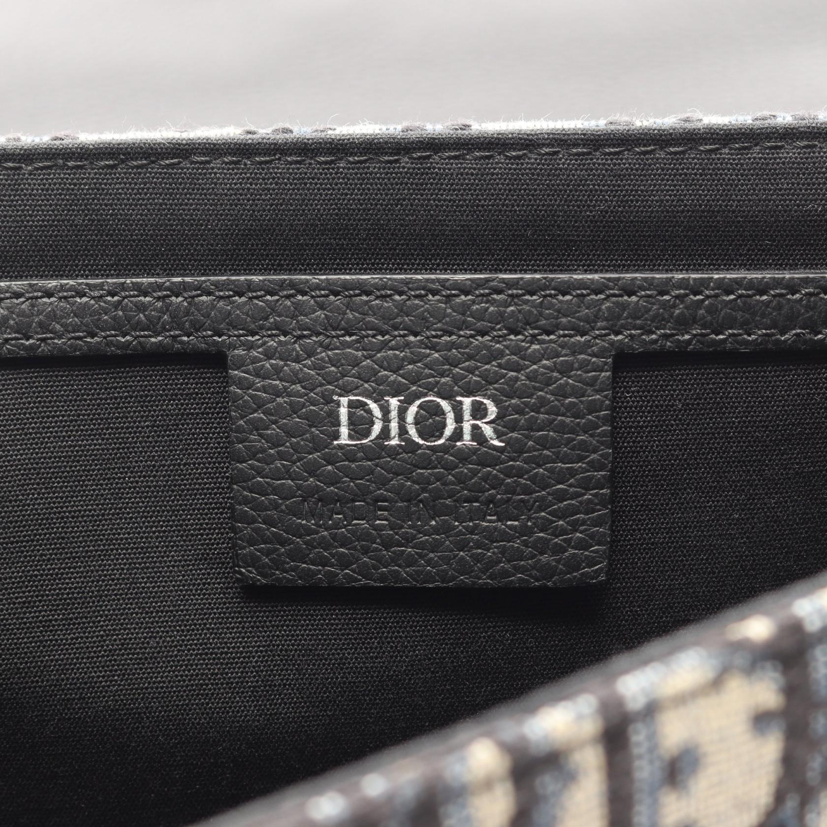 ディオール サドル オブリーク キャンバス レザー ショルダーバッグ