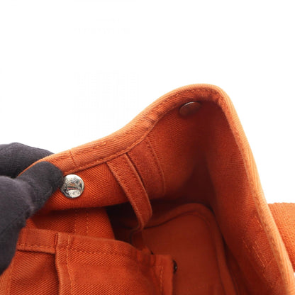 エルメス ヴァルパライソPM トワルシェブロン レザー ハンドバッグ