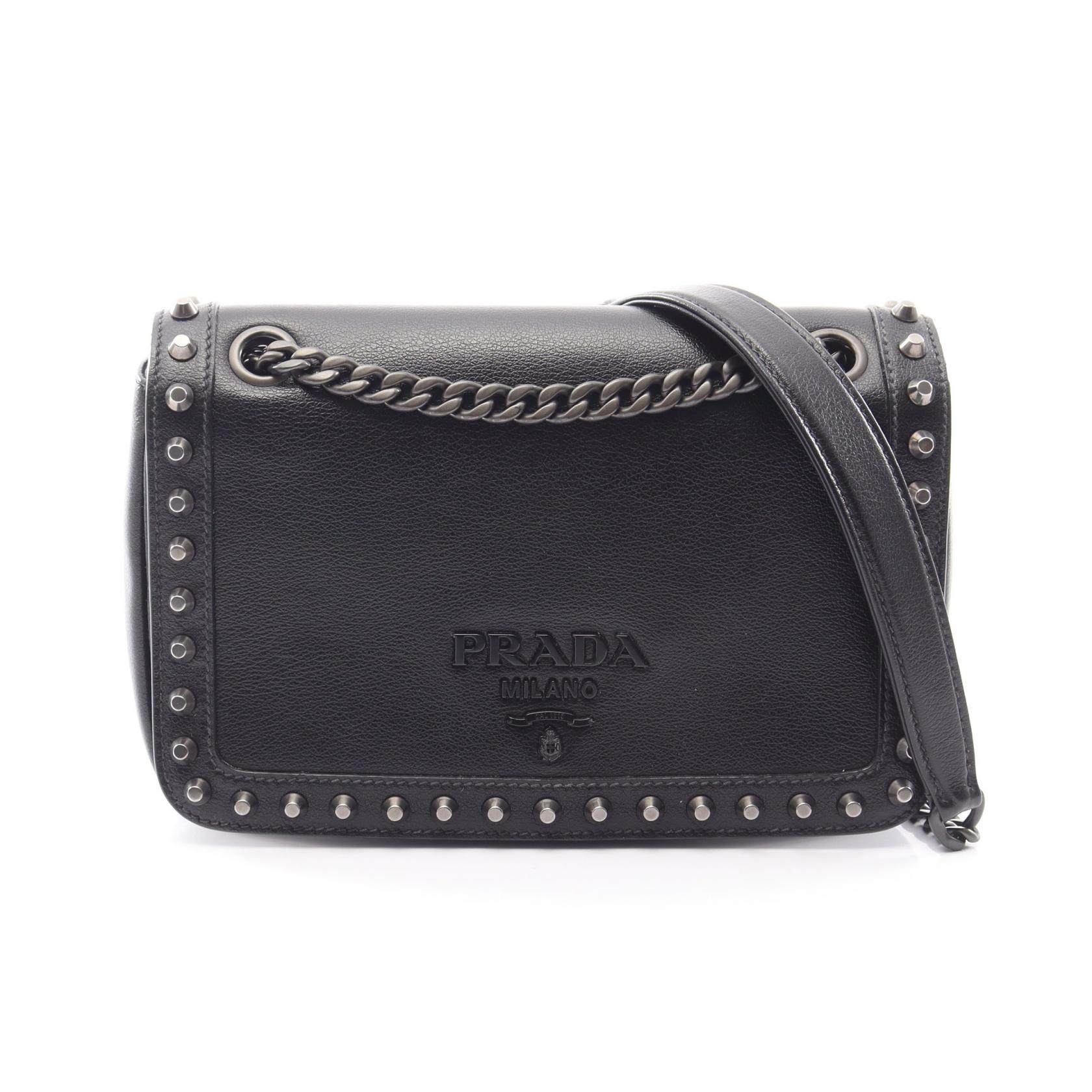 プラダ GLACE CALF レザーショルダーバッグ