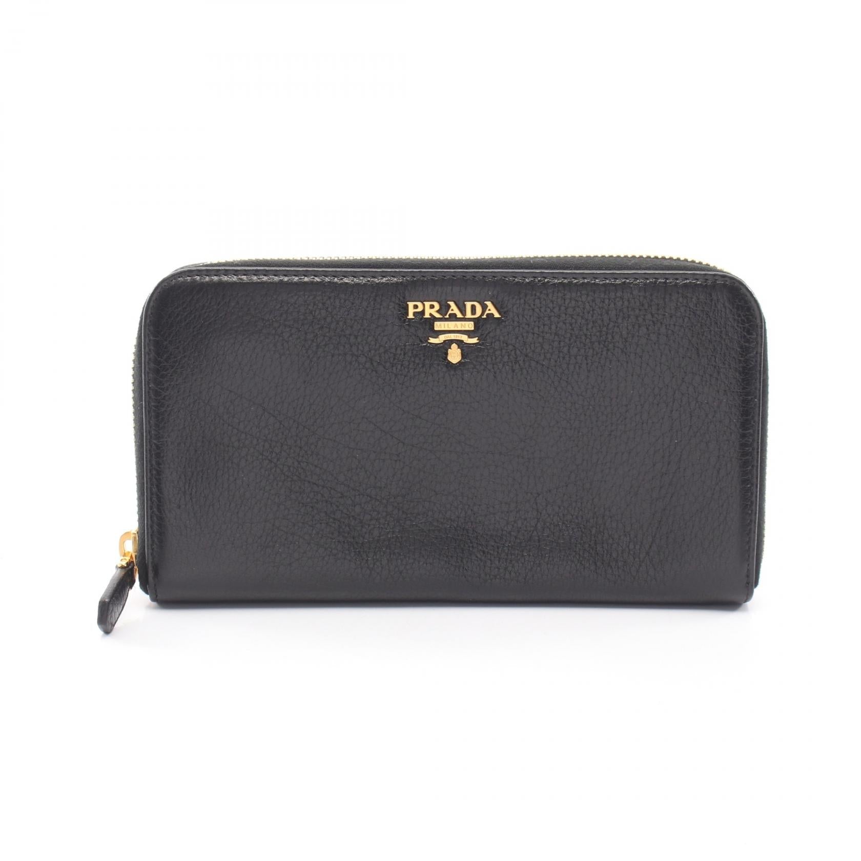 プラダ CERVO ANTIC MET レザー長財布