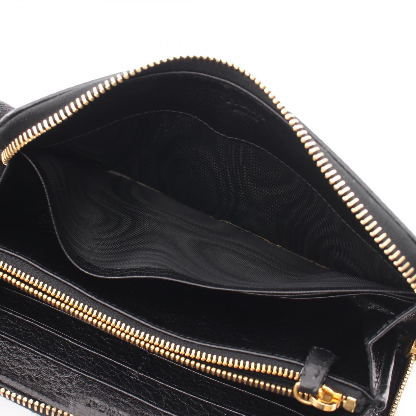 プラダ CERVO ANTIC MET レザー長財布