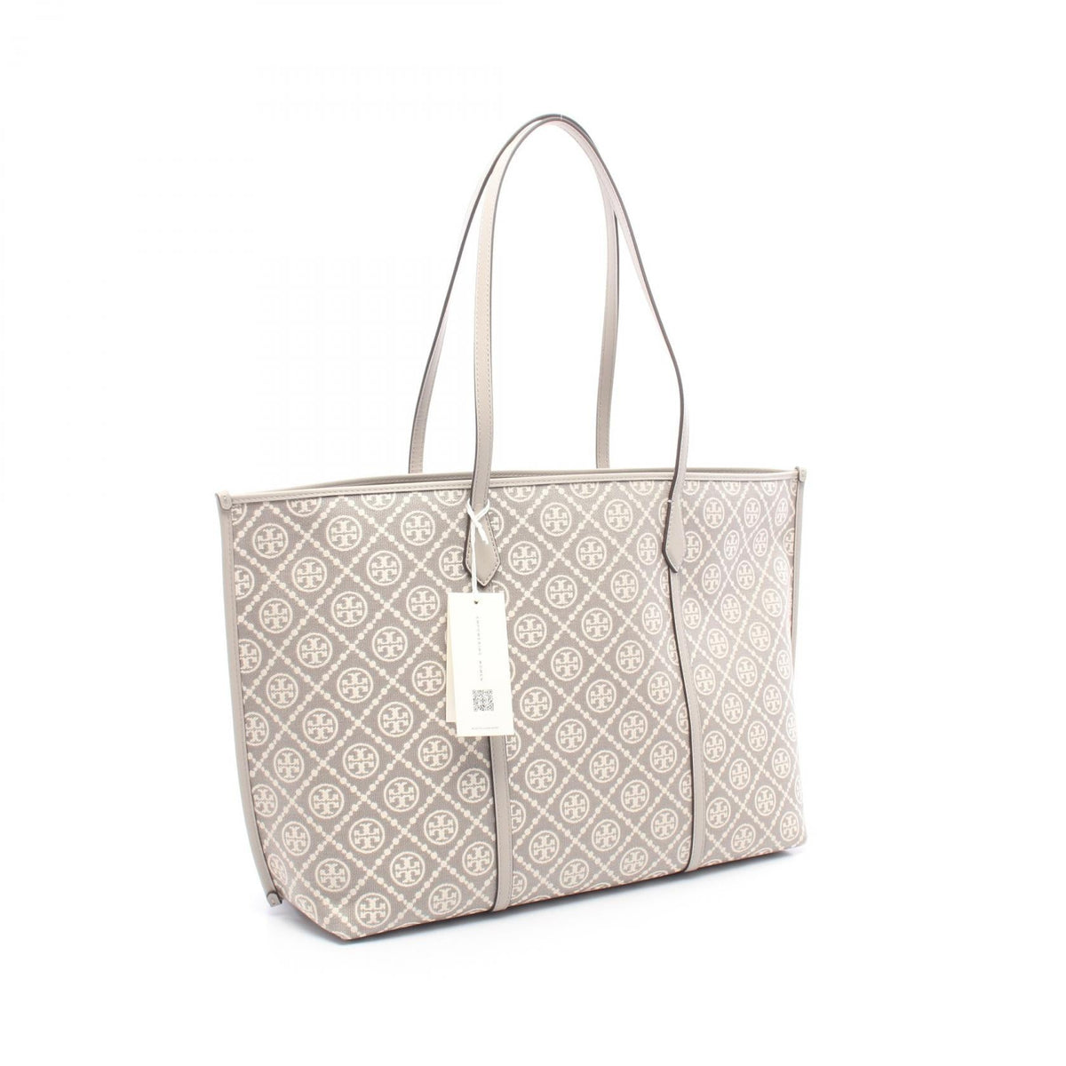 トリーバーチ PERRY T MONOGRAM キャンバスレザートートバッグ