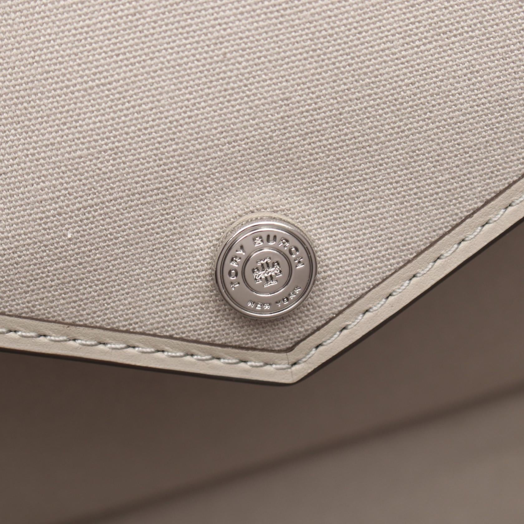 トリーバーチ PERRY T MONOGRAM キャンバスレザートートバッグ