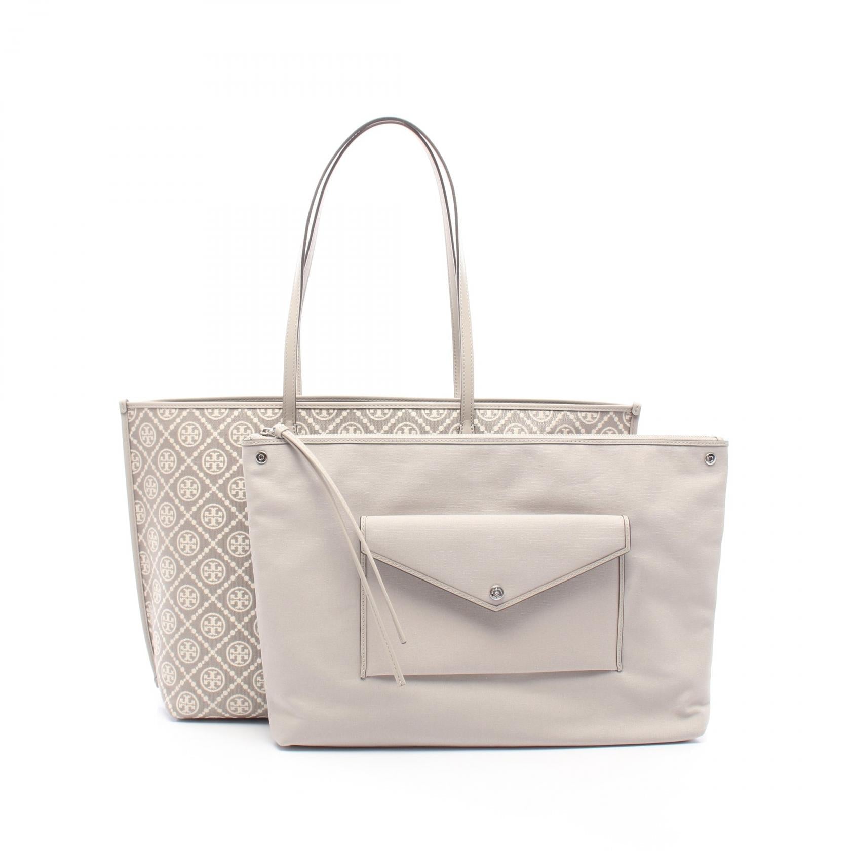 トリーバーチ PERRY T MONOGRAM キャンバスレザートートバッグ
