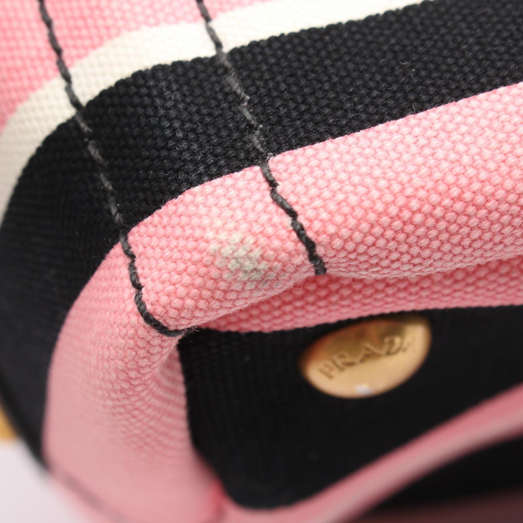 プラダ CANAPA RIGHE キャンバストートバッグ