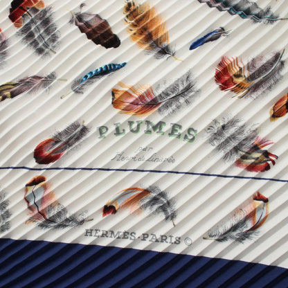エルメス カレプリセ PLUMES シルクスカーフ