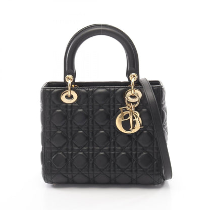 ディオール LADY DIOR レザー ハンドバッグ