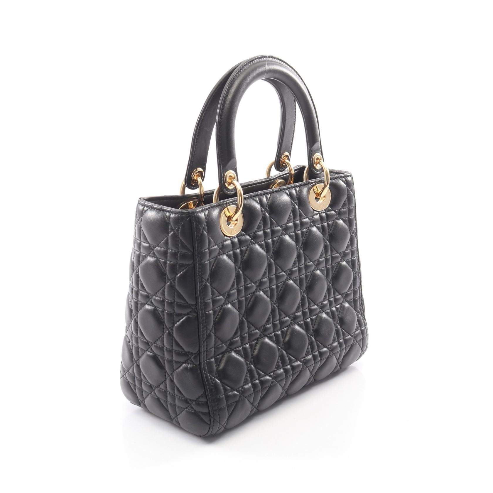 ディオール LADY DIOR レザー ハンドバッグ