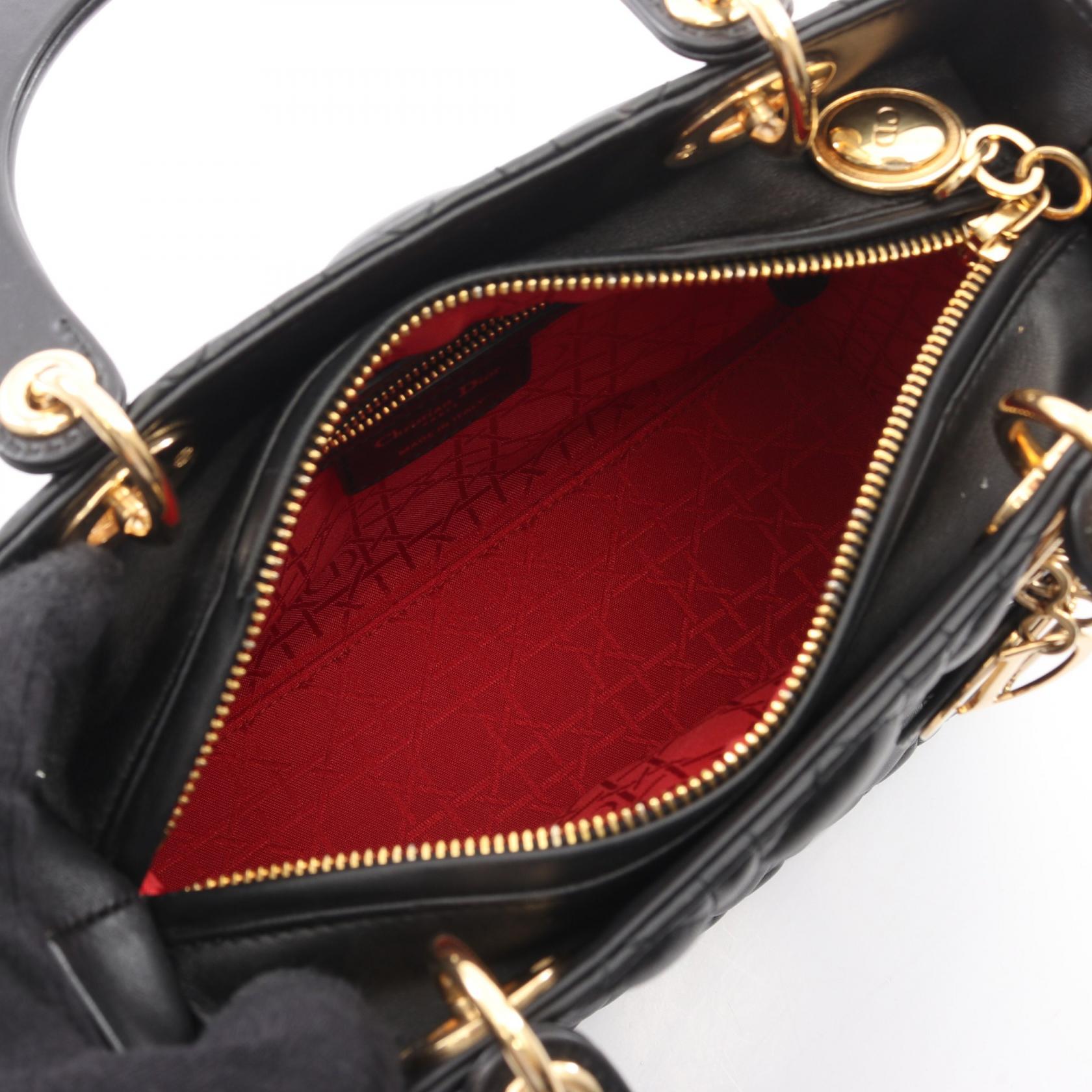 ディオール LADY DIOR レザー ハンドバッグ