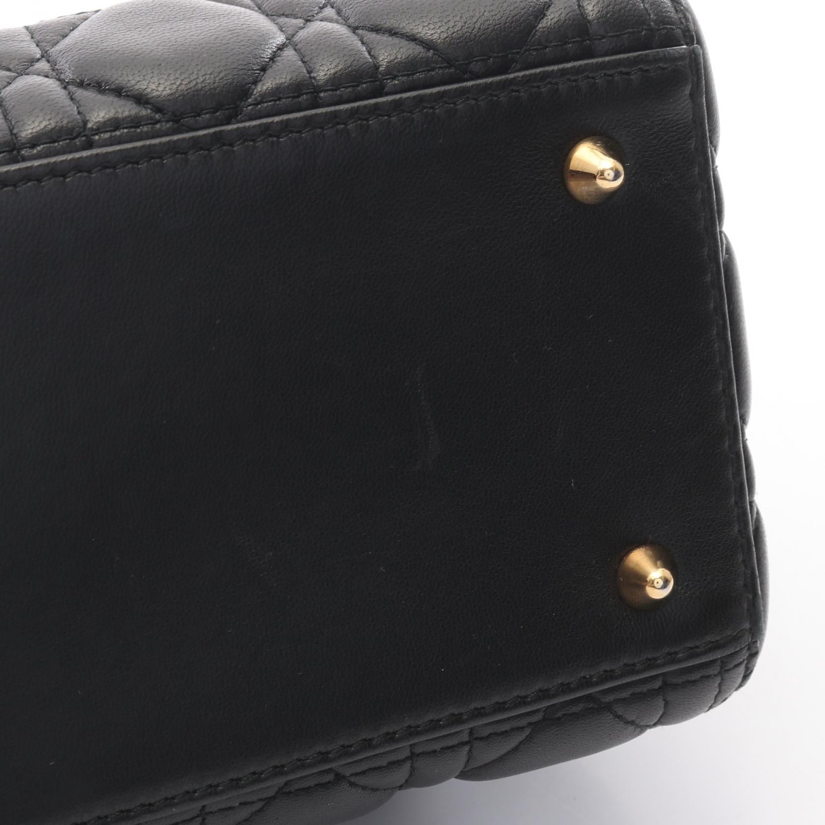 ディオール LADY DIOR レザー ハンドバッグ