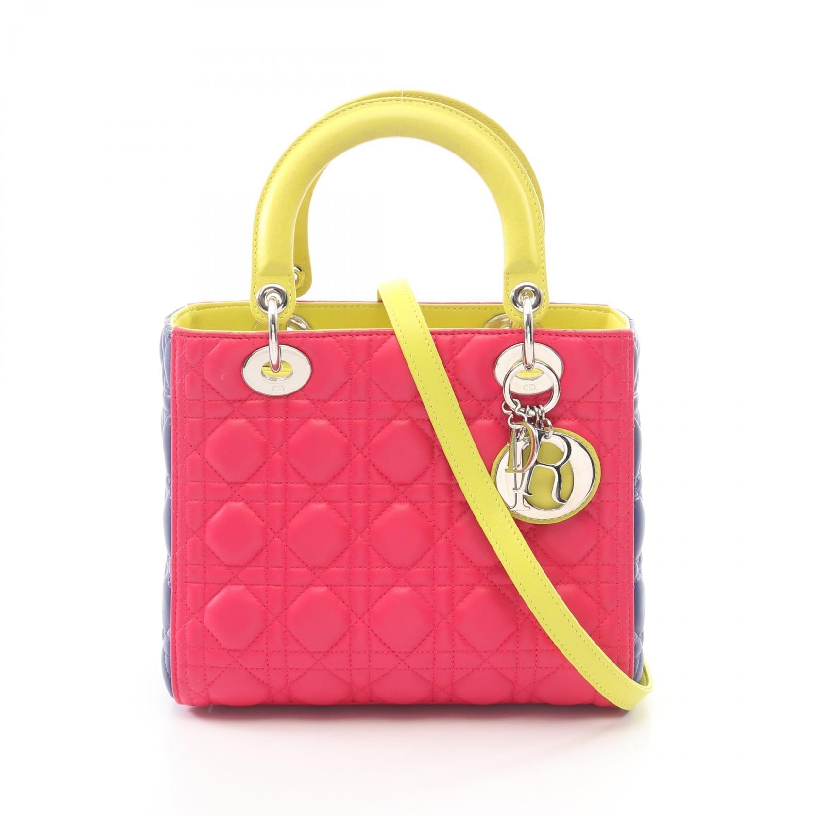 ディオール LADY DIOR ラムスキン ハンドバッグ